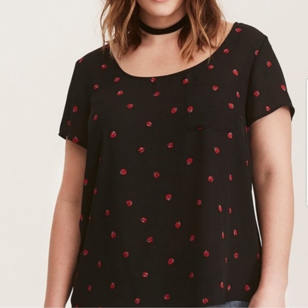 torrid georgette ladybug blouse 0X